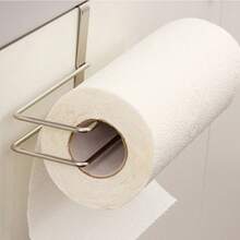 Stainless Steel Kitchen Paper Towel Holder, Clip-On Paper Towel And Cling Film Rack, Wall-Mounted Hanging Paper Dispenser - Multicolor - View 9