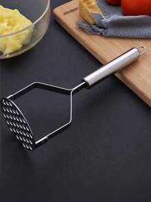 1 pieza Prensador de patatas de acero inoxidable, machacador multifuncional de frutas y verduras, accesorio de cocina práctico para hacer puré de patatas - Multicolor - Ver 3