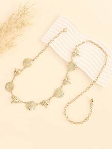 Women's Silver Shell Waist Belt/Chain, Suitable For Everyday Wear - Silver Seashell - View 9