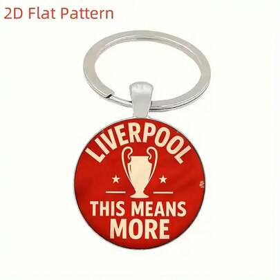 Official Keychain - Heavy Duty Zinc Alloy Keyring With Red And Striped Design, Durable Metal Accessory Suitable For Men And Women, Sports Enthusiast Gift, Classic Style, Athletic Lovers