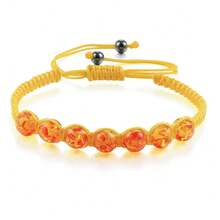 1 pieza de pulsera tejida a mano con cuentas de imitación de ámbar de 8 mm ajustable, brazalete sencillo y de moda - Multicolor - Ver 15