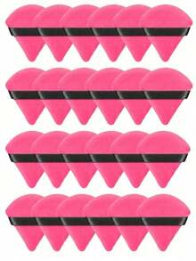 24pcs/15pcs/8pcs/3pcs Flocked Heart Makeup Sponge, Soft Fluffy Texture, Suitable Face & Body Powder Puff, Mixed Makeup Beauty Tools - Màu hồng tươi 4 - Xem 1