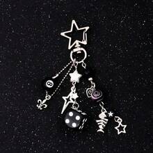 8 Ball Dice Charm Keychain - Cute Bag Purse Handbag Accessories - Y2K Aesthetic Key Chain For Women Men - BlackDice - Xem 4