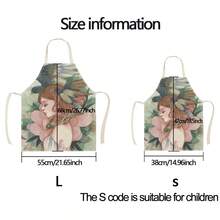 1pc Beautiful Woman Graphic Apron, Creative Funny Fashion Print Home Cleaning Apron, Easy To Wash Kitchen Cooking Apron, Innovative Home Apron - Multicolor - View 11