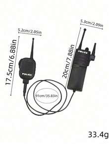 2pcs Set (1 Walkie Talkie, 1 Earplug), Plastic Material, Costume Prop Walkie Talkie, Equipment, Role Play Accessory, Earplug, Earphone, Cosplay Prop - Multicolor - View 8