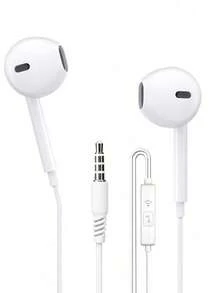 1pc Wired Earphones With Bass Boost, 3.5mm Inline Control Earbuds For Smartphones - White - View 1