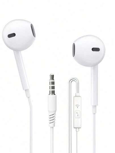 1pc Wired Earphones With Bass Boost, 3.5mm Inline Control Earbuds For Smartphones