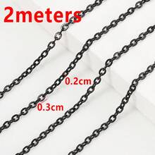 2m 1-3mm Flat O-Shape Stainless Steel Gold Chain, Bulk Cable For DIY Jewelry Making Craft Supplies - Chain - View 14