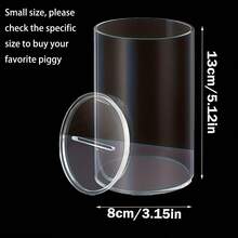 Acrylic Transparent Piggy Bank, Can Save And Withdraw Money, Transparent Piggy Bank With Lid - Clear - View 9