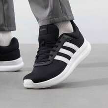 Adidas Men's Breathable Mesh Cushioned Casual Running Shoes - Black and White - View 1