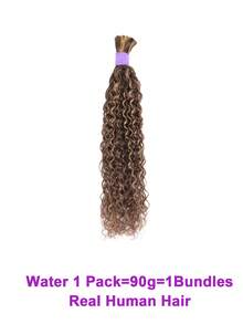 Cabello trenzado resaltado para trenzas bohemias de onda de agua 4/27 a granel cabello humano para trenzar sin trama cabello humano ondulado y húmedo 1 paquete/paquete 90g - S4/27 - Ver 12