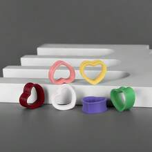 12个/8个装 细心多边形朋克风 8-19mm PLA耳扩，简约时尚个性化耳塞穿刺饰品 女士新款礼物 - 愛心 - 查看 6