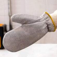 Leather Extended Steel Wire Gloves, Winter Dishwashing Gloves, Cleaning Decontamination Gloves, Thickened Kitchen Gloves, Household Silver Wire Scrubbing Waterproof Gloves - 1pc Gray - View 5