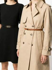 1pc Women's Minimalist Elegant High-Quality Metal Alloy Belt, Solid Color Stylish Waist Belt Accessory Suitable For Young And Middle-Aged Women, Enhances Feminine Charm, U-Shaped Handmade Buckle Thin Waist Belt, Can Be Paired With Classic Pants/Dresses, Suitable For Office, School, Daily Wear, Fashion, Teens, Outdoor, Vacation, Sports, Travel, Street, Outfit Matching, Back To School, Halloween And Other Occasions. - Multicolor - View 2