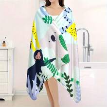 1件印花浴巾/沙滩巾 - 采用速干面料制成，轻便柔软，非常适合浴室、游泳、露营、健身、旅行和瑜伽，是理想的旅行伴侣和健身毛巾。 - 彩色 - 查看 3