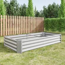 Raised Metal Flower Beds, Sturdy Sheet Steel Design, Rust-Resistant And Durable Raised Garden Flower Beds, Bottomless Raised Flower Bed Kit, Ideal For Vegetables, Herbs And Flowers. - Silver - View 6