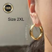 18K镀金不锈钢女士耳环，316L耳钩，低致敏性，优雅垂坠式时尚简约经典耳环，适合日常佩戴、节日、度假或派对等场合。 - 金色 - 查看 9