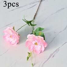 1/3 支仿真花丝质牡丹玫瑰单枝仿真花仿真牡丹花束花束假花散装餐桌中心装饰婚礼农舍家居 - 多色 - 查看 12