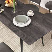 Extendable Dining Table, Extendable Dining Table For 6-8 People, Kitchen Table With Solid Steel Legs