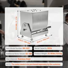 Tritacarne da cucina - 60 L (dimensione massima 27 kg) - Visualizzare 7