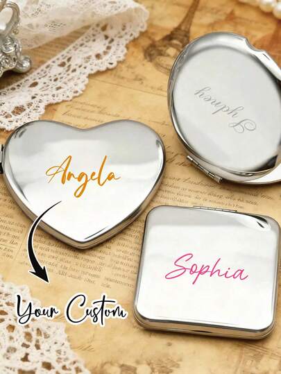 مرآة مكياج محمولة مخصصة، مرآة تجميل صغيرة، مرآة صغيرة شخصية، مرآة سفر مدمجة، يمكن تخصيص الاسم، مرآة جيب فاخرة، هدية زفاف، هدية لوصيفة العروس، مخصص، شخصي، هدية مثالية فريدة للرجل، المرأة، الحبيب، الصديق، العائلة، الأصدقاء، ذكرى