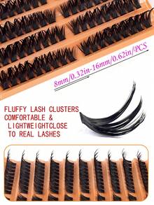 Kit de extensão de cílios individuais com 180/160 unidades, curvatura D, haste de 8 a 16 mm de largura, para uso doméstico, casamentos, encontros, festas, festivais de música, primavera e viagens. Inclui cílios postiços, cílios individuais e cílios postiços. - D - Ver 6