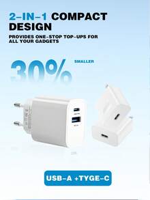 25W Fast Charger, EU Plug PD Charger Head, EU Standard PD Fast Wall Charger Adapter Compatible With IPad, Compatible With IPhone, And Other Smartphones - EU C Type Plug(220-240V) - View 6