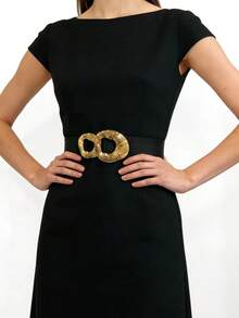 多功能弹力腰带，新款腰带，时尚配饰，可搭配连衣裙、外套、裙子、衬衫，适合度假、演出、聚会和日常穿着，多种尺寸可选。 - 金色 - 查看 7