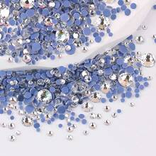 SS6 2mm-SS12 3mm, 1440pcs/Pack, SS16 4mm, 720pcs/Pack, SS20 4.8mm, 360pcs/Pack, SS30 6.4mm, 288pcs/Pack, Round Flat Bottom Glass Crystal Rhinestones, Multi-Color Crystal Gems Hot-Fix DMC Jewelry Beads For DIY Nail Art, Clothing, Bags, Shoes, Crafts, Sparkling Nail Stickers Decoration - Multicolor - View 176