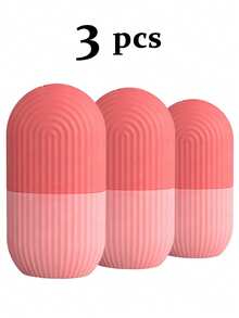 3/2/1件装硅胶冰敷按摩滚轮，硅胶面部按摩工具，西瓜冰敷滚轮，硅胶冰滚轮，面部按摩冰模，条纹面部冰滚轮，冰滚轮面部按摩器。适用于面部、眼部和颈部；冰敷护肤，居家面部护理配件。 - 彩色 - 查看 12