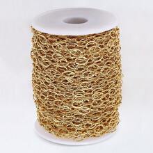 1m/2m Stainless Steel Gold Oval Embossed Chain With Lobster Clasp, Suitable For DIY Jewelry Making, Necklace And Bracelet - Chain - View 8