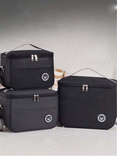 大容量洗漱包，带提手和肩带；加厚防水午餐包，适合学生；可重复使用的手提袋，适合教师、学校、班级、大学、学校用品、办公室、野餐、徒步旅行、沙滩等场合使用。