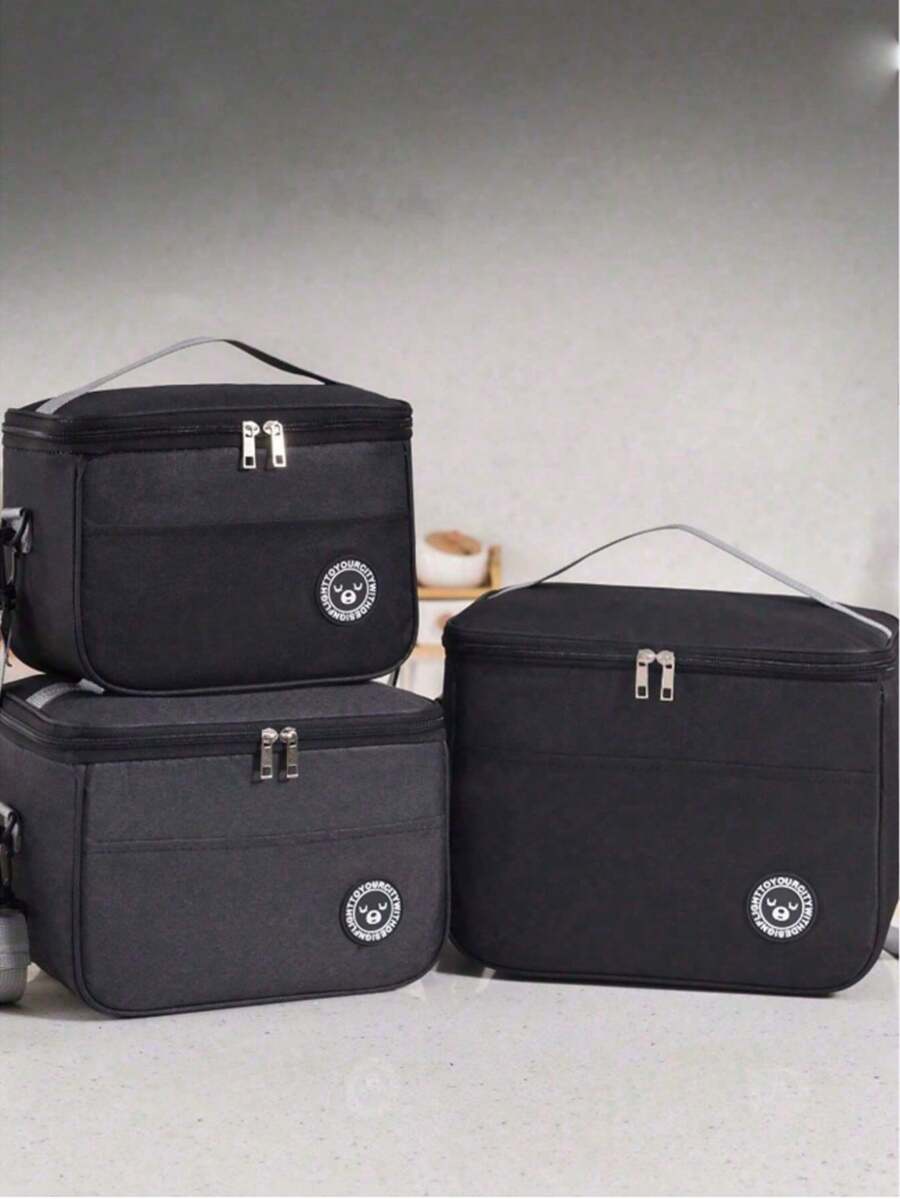 大容量洗漱包，带提手和肩带；加厚防水午餐包，适合学生；可重复使用的手提袋，适合教师、学校、班级、大学、学校用品、办公室、野餐、徒步旅行、沙滩等场合使用。 - 彩色 - 查看 1