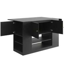 Modern Kitchen Island, Kitchen Cabinet, Sideboard, Kitchen Cabinet With Drawers And Shelves, Display Cabinet For Kitchen And Dining Room, Black