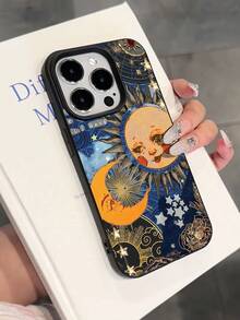 Moon1pc 黑色复古太阳图案防水防摔防滑软手机壳保护套，兼容苹果及其他手机，国际版，非国内版 - 彩色 - 查看 6