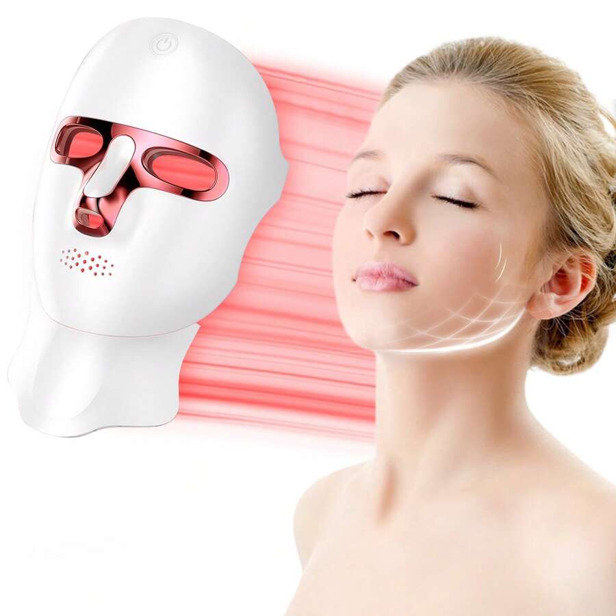Aedwdpe LED Facial Mask With Vibrant Light - Home Beauty Tool, Perfect Gift For Wife Friends Family On Holidays - 紅眼掛脖 - 查看 1