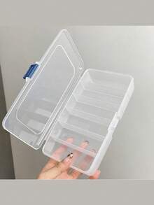 Caja de almacenamiento de gafas con 6 compartimentos (19*10*3.5CM), transparente y a prueba de polvo. Caja de plástico sellada, multifuncional, apilable y portátil. Caja de almacenamiento fija con 5/6 compartimentos. Caja de plástico transparente para joyas, herramientas pequeñas y piezas - Multicolor - Ver 7