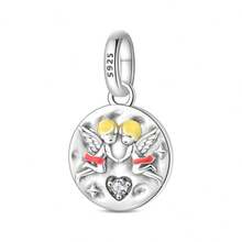 925 Sterling Silver Lion Charm Pendant, Rose Charm Pendant, Hope Swallow Charm Pendant, Star Moon Charm Pendant, Angel Charm Pendant, Heart Charm Pendant, Magic Surprise Box Charm. Suitable For Genuine Snake Chain Bracelets, Necklaces, Bangles, Beaded Chains, DIY Jewelry Crafting, And Luxurious Best Friend Gifts. - Multicolor - View 16