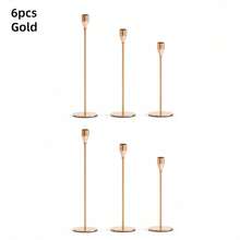 3pcs/Set Golden Candle Holders, Decorations For Wedding & Party,Room Decor,Gifts Birthday Graduation - Gold - View 7