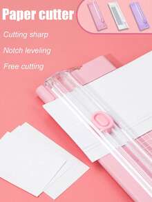 1/5pcs A4/A3 Paper Cutter, Portable Plastic Paper Trimmer, Mini Photo Cutting Tool, Manual Desktop Slide Cutting Blade, Back To School, School Supplies - Multicolor - View 6