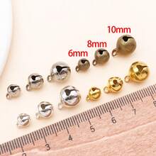 50pcs Vintage Mixed-Metal Mini Bell Charms - Copper Plated 18K Gold, Thick Silvery & Platinum - DIY Jewelry Findings For Bracelets, Necklaces & Christmas Decorations - Multicolor - View 11