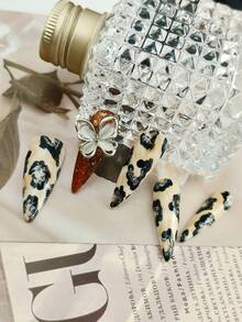 Bộ dụng cụ tự làm móng acrylic - Kiểu dáng dễ thương Baroque, Punk, Y2K, Gothic với họa tiết mắt mèo ánh kim, vàng, đỏ, xanh lá cây, họa tiết da báo, móng dài nhọn, thích hợp cho tiệc tùng, phụ nữ và bé gái, bao gồm miếng dán gel và dũa móng. - Nhiều màu - Xem 3