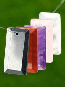 Faceted Natural Stone And Crystal Rectangular Three-Dimensional Charms For Jewelry Making.13*25mm Stone Charms For Necklace Earrings And Bag Charms.DIY Festive Gift Creations - Multicolor - View 4