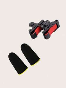 Mobile Game Finger Sleeve + Assist Button, Shooting Game Controller, Mobile Game Finger Sleeve, D9 Game Assist Button, Anti-Slip & Anti-Sweat - Multicolor - View 6