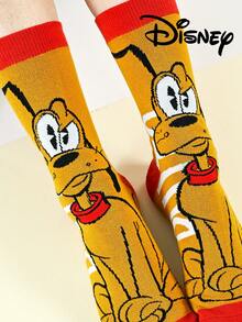 2/1 Pairs Disney Cartoon Puppy Men's Mid-Calf Socks, Thickened For Autumn/Winter, Fun Christmas Gift - Multicolor - View 8