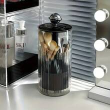 1pc Makeup Brush Holder, Dustproof Vanity Desk Cosmetic Organizer Box, Eyebrow Brush Cylinder With Brush Holder - Multicolor - View 8