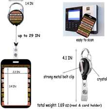 Black Inspirational Quote Work Retractable Badge Reel With ID Holder School Teachers ID Badge Holder Cute Reel Clip For Keys & ID Badges For Women Men Girls Kids Cool Heavy Duty Retractable Keychain - 粉紅鬱金香 - 查看 4