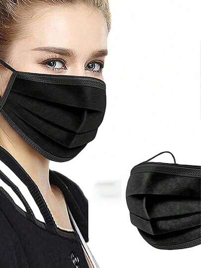 10/50/100 Stücke Mehrfarbige Einweg-Gesichtsmasken, Atmungsaktiver Vlies-Mundschutz mit 3 Lagen, Nasenclip und elastischen Ohrschlaufen, nicht medizinisch