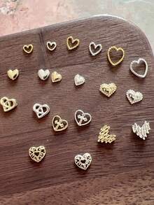 30PCS/ Nail Art Alloy Accessories Heart Peach Metal 3D Embellishments - Multicolor - View 2