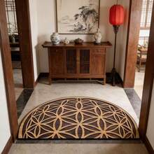 1 pièce Paillasson d'entrée avec motif floral en demi-cercle, convient pour les paillassons, petits tapis, tapis d'accueil, tapis de sol, paillassons d'extérieur, tapis de cuisine, décoration d'intérieur, paillassons d'entrée, petits tapis de zone, tapis d'extérieur, décoration d'intérieur, tapis de zone, tapis de jardin, tapis lavables - Multicolore - Voir 2